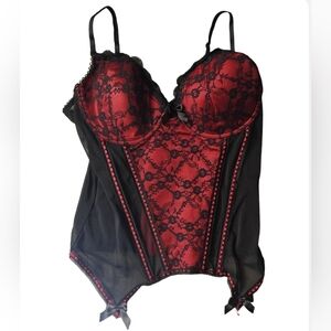 Native Red and Black Lace Bustier